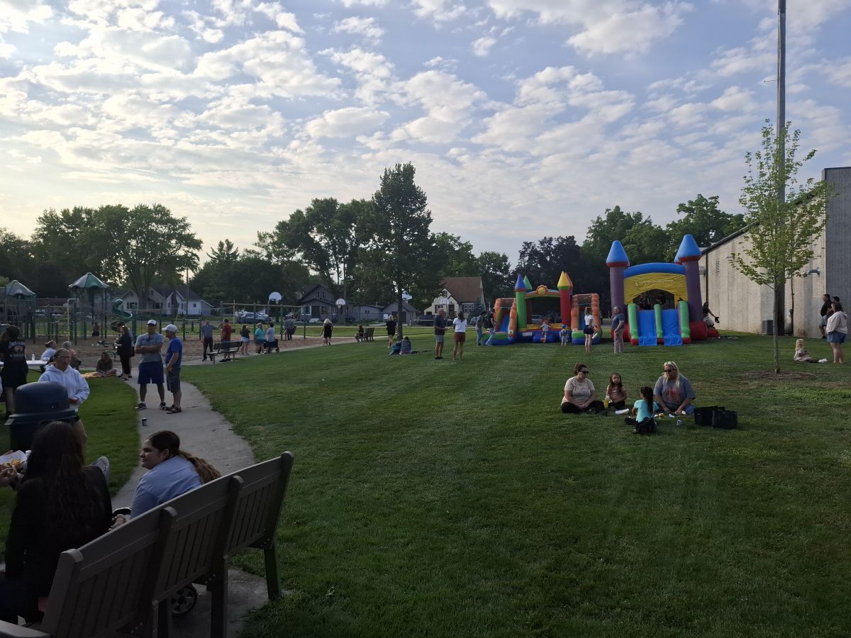 Yellow Bounce Houses with Kids